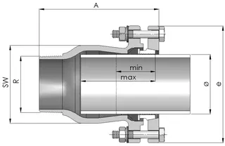 gebooriginal Temperguss-KLV Serie 222 Typ AF 4" für Stahlrohr, Trinkwasser – Bild 2