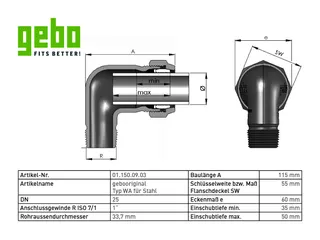 gebooriginal Temperguss-KLV Serie 150 Typ WA 1" für Stahlrohr – Bild 3