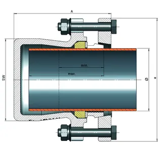 gebooriginal Temperguss-KLV Serie 220 Typ EKF 70,0 mm für Siederohr – Bild 2
