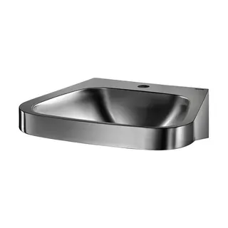 KD Waschtisch FRAJU Hahnloch D35 mittig mit Überlauf Edst. 1.4301 sat.