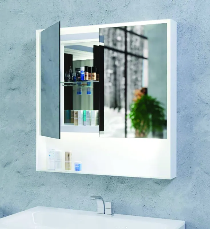 AS Sempre-Spazio LED-Leuchtspiegel Breite 90 x Höhe 80 cm 2-türig