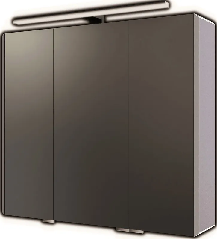 AS ALU-BASIC LED-Spiegelschrank Breite 80 x Höhe 70 cm mit Stableuchte