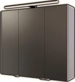 AS ALU-BASIC LED-Spiegelschrank Breite 80 x Höhe 70 cm mit Stableuchte