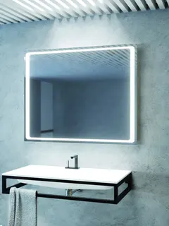 AS Quadro LED-Leuchtspiegel Breite 100 x Höhe 80 cm