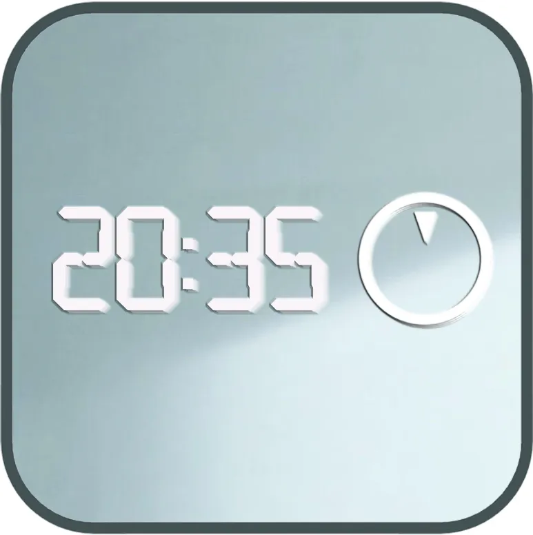 AS Digital-Uhr, flächenbündig 7 x 1,7 cm, weiße Zahlen + Touchschalter