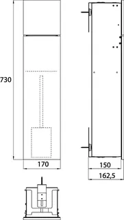 Emco WC-Modul asis pure 51401 Unterputz, Anschlag rechts 730mm schw – Bild 2