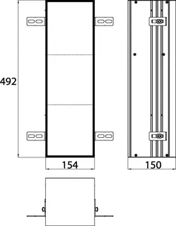 Emco Papierhalter 3-fach asis plus 11004 Unterputz, Anschlag links 492 mm befliesbar – Bild 3