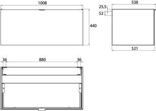 Emco Waschtisch evo 27420 m. Schrank 1008x440x522 mm optiwhite – Bild 2