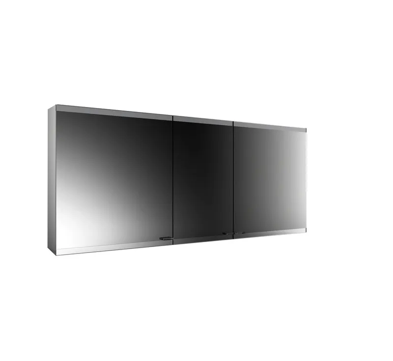Emco Lichtspiegelschrank evo 08108 Aufputz, 3trg. 1600 mm alu.