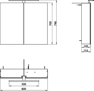 Emco Lichtspiegelschrank mee 05051 Aufputz, 2trg. 800 mm alu. – Bild 4