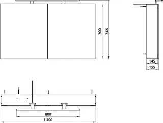 Emco Lichtspiegelschrank mee 05053 Aufputz, 2trg. 1200 mm alu. – Bild 3