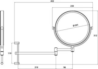 Emco Kosmetikspiegel pure 00115 3-/1-fach, 2armig D: 201 mm – Bild 3