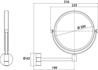 Emco Kosmetikspiegel pure 00108 3-/1-fach, 1armig D: 200 mm – Bild 3