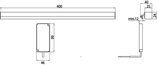 Emco LED-Spiegelklemmleuchte system2 00105 waagerecht 400x24x40 mm – Bild 3