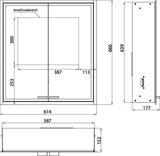 Emco Lichtspiegelschrank prestige2 07101 Unterputz 615 mm alu. – Bild 3