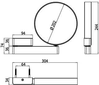 Emco Kosmetikspiegel prime 00117 3-/7-fach, 1armig D: 202 mm – Bild 2