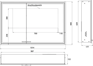 Emco Lichtspiegelschrank prestige2 07106 Unterputz, Tür breit rechts 1015 mm alu. – Bild 3