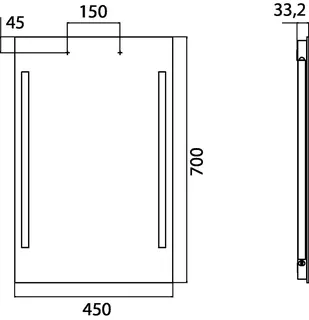 Emco Lichtspiegel premium 00070 ohne Schalter 450x700 mm – Bild 2