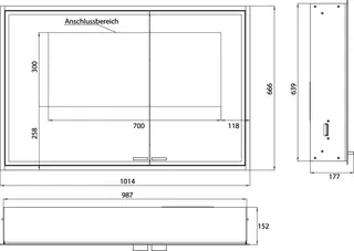 Emco Lichtspiegelschrank prestige2 07107 Unterputz, Tür breit links 1015 mm alu. – Bild 3