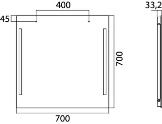 Emco Lichtspiegel premium 00072 ohne Schalter 700x700 mm – Bild 2