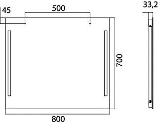 Emco Lichtspiegel premium 00073 ohne Schalter 800x700 mm – Bild 2