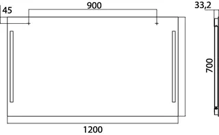 Emco Lichtspiegel premium 00075 ohne Schalter 1200x700 mm – Bild 2