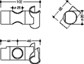 HEWI Brausehalter für System 900 für d=25 mm, chrom – Bild 3