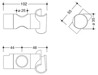 HEWI Brausehalter für System 900 für d=25 mm, chrom – Bild 4