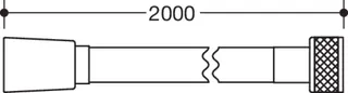 HEWI Brauseschlauch, L=2000 mm Weiß, Konus chrom – Bild 4