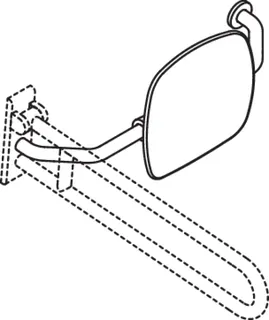HEWI Rückenstütze Fb 98, WA 230mm,rechts zur Befest.an Wand-/SK-Griff reinweiß – Bild 4