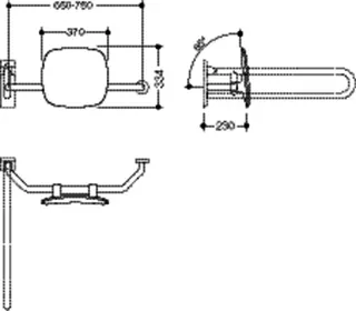 HEWI Rückenstütze Fb 98, WA 230mm,rechts zur Befest.an Wand-/SK-Griff reinweiß – Bild 5