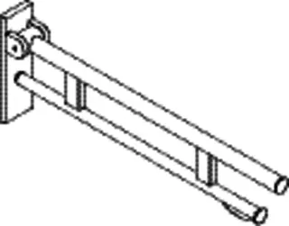 HEWI SK-Griff Duo (B), PRH, L:750, pulverbeschichtet schw tiefmatt – Bild 3