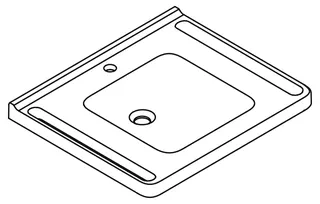HEWI Waschtisch, Schwallkante, eckige Mulde, 650x550mm, 1 HL – Bild 4
