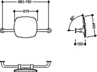 HEWI Rückenstütze Fb 90, WA 150mm Wandmontage, BM211.2 reinweiß – Bild 5