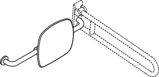 HEWI Rückenstütze Fb 90, WA 150mm, links zur Befest.an Wand-/SK-Griff reinweiß – Bild 4