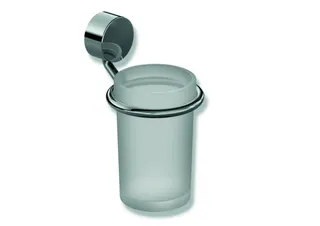 HEWI Becher, Glas mit Halter Sys 815, Edelstahl verchromt, Glas satiniert