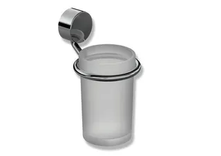 HEWI Becher, Glas mit Halter Sys 815, Edelstahl verchromt, Glas satiniert – Bild 2