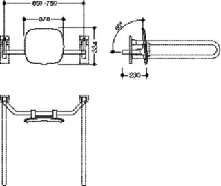 HEWI Rückenstütze Fb 92, WA 230mm SK-Griff-Montage reinweiß – Bild 5