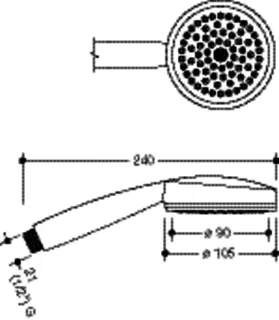 HEWI Handbrause, d:105 mm, 1 Strahl, Weiß – Bild 3