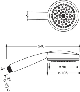 HEWI Handbrause, d:105 mm, 1 Strahl, Weiß – Bild 4