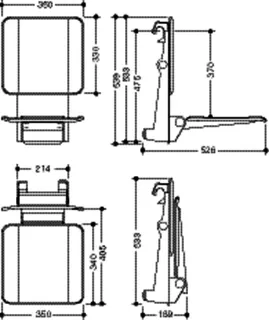 HEWI Einhängesitz, B:350, H:533, T:526 anthrazgr matt – Bild 5
