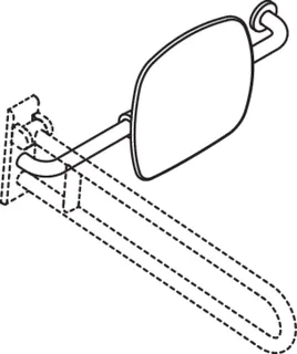 HEWI Rückenstütze Fb 90, WA 150mm,rechts zur Befest.an Wand-/SK-Griff reinweiß – Bild 4