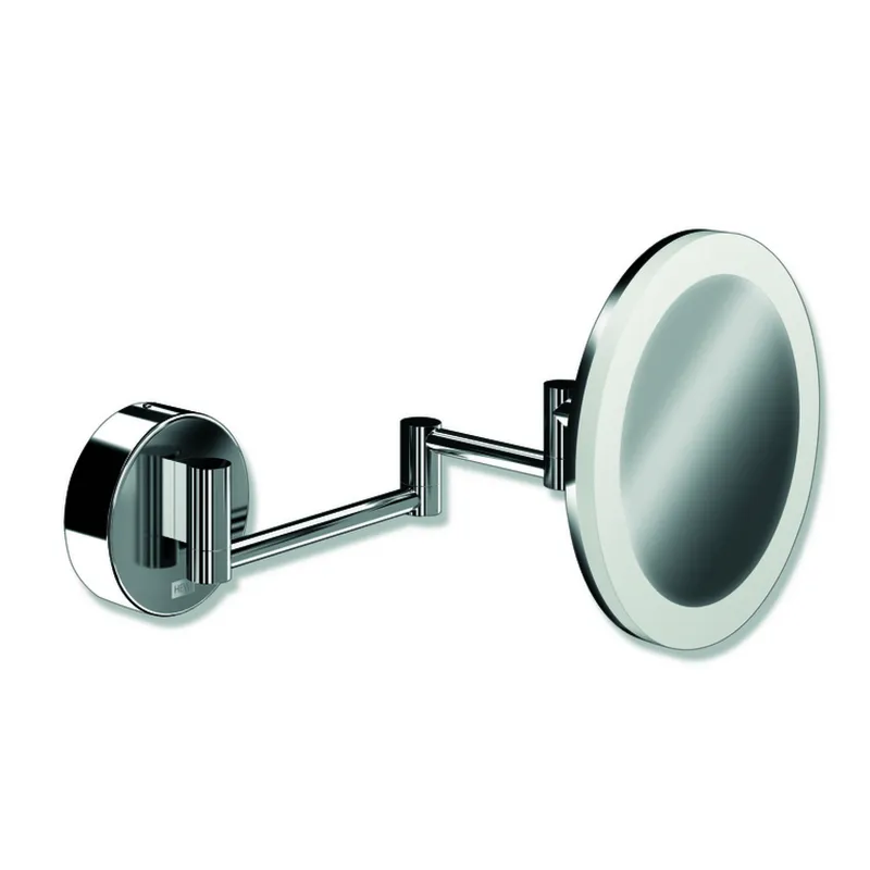 HEWI Kosmetikspiegel LED, rund verchr., 5-fach Vergrößerung, Dual Light