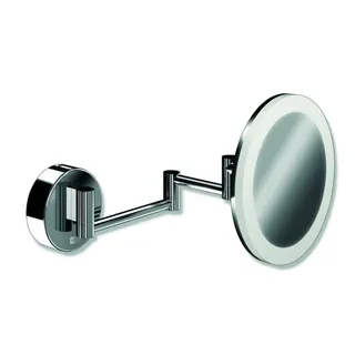 HEWI Kosmetikspiegel LED, rund verchr., 5-fach Vergrößerung, Dual Light