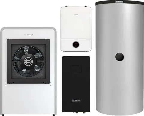 BOSCH Wärmepumpen-Paket JUPA CS761 CS7000iAW17IR, AWE17, FF27S, BHS 1000-6