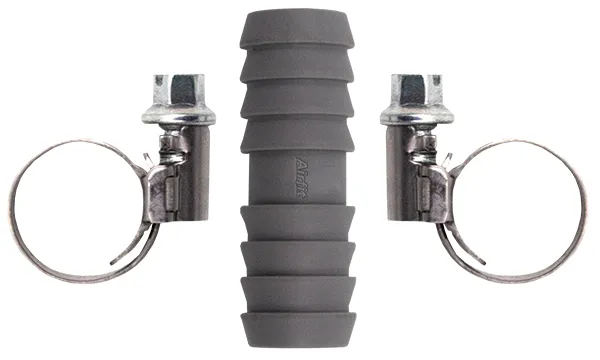 airfit Schlauchkupplung 12mm mit 2 VA Schlauchschellen Typ W2 1/"