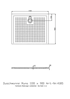 Hoesch Duschwanne Muna 1100x900x30 mit Antirutsch, Material Solique, Weiß – Bild 2