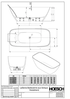Hoesch Badewanne LaSenia 1900x900 freistehend Material Solique, Weiß – Bild 2