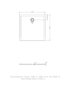 Hoesch Duschwanne Muna S 1000x1000x30 ohne Antirutsch, Material Solique, Weiß – Bild 2