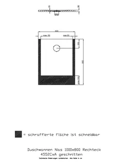Hoesch Duschwanne Nias ges. 1000x800x30 strukturierte Oberfl. Solique, Schwarz – Bild 2